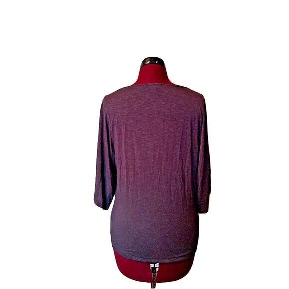 Anthropologie Deletta Top Gray Women Wide Sleeves Size Small V Neck - Picture 3 of 6